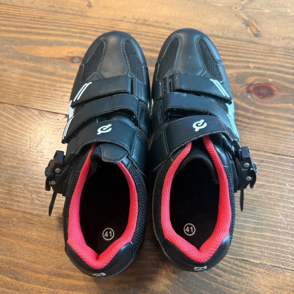 Peloton Cycling Shoes with Cleats EU Size 41 Men 8 / Women 10 Black Red - Picture 4 of 8